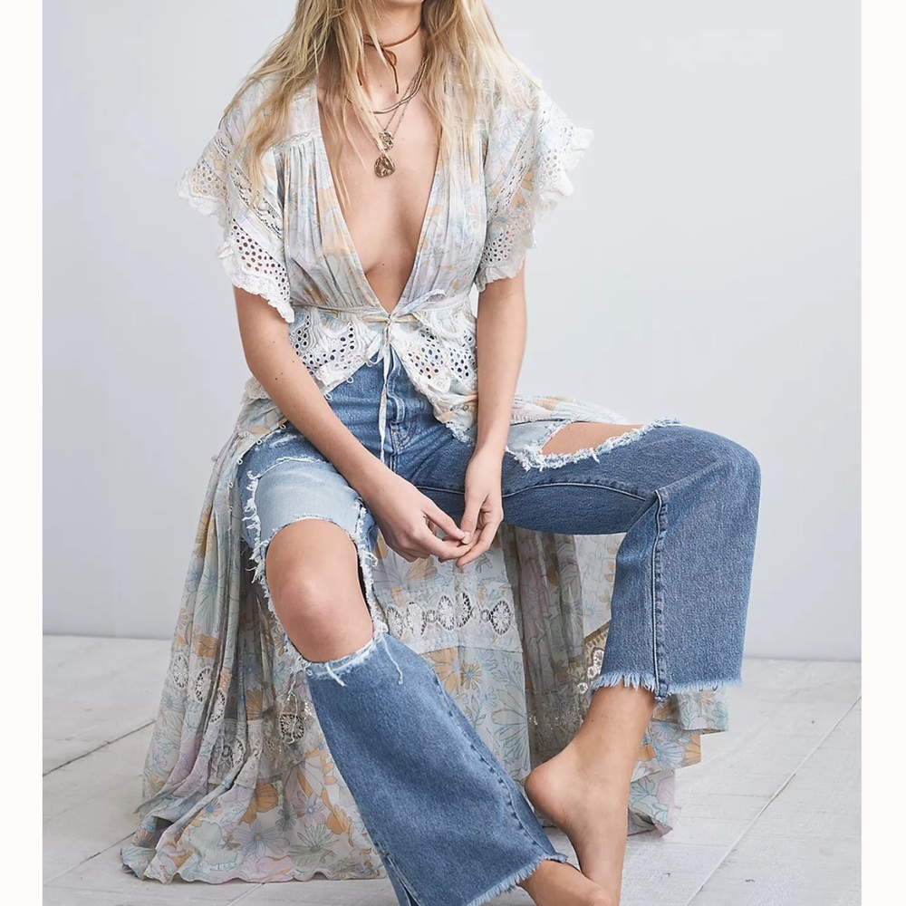 Free People “Field Of Dreams” Maxi Top/Duster